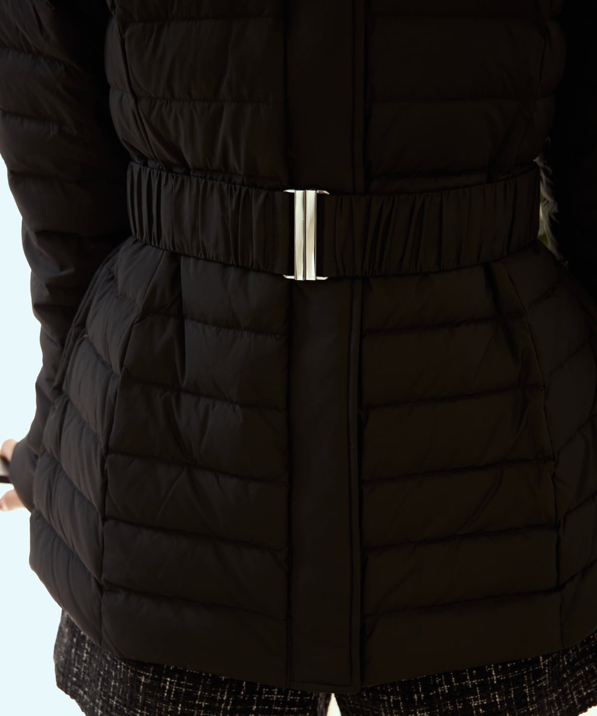 ベルト付きFOXファーミドル丈ダウン