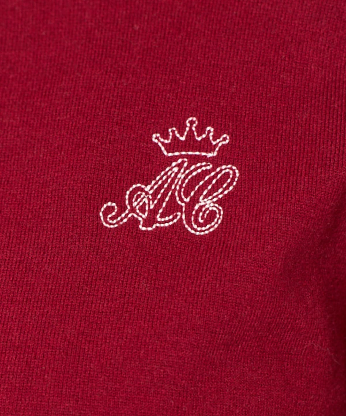 刺繍クルーネック長袖カーディガン