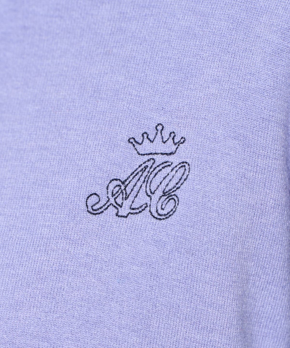 刺繍クルーネック長袖カーディガン