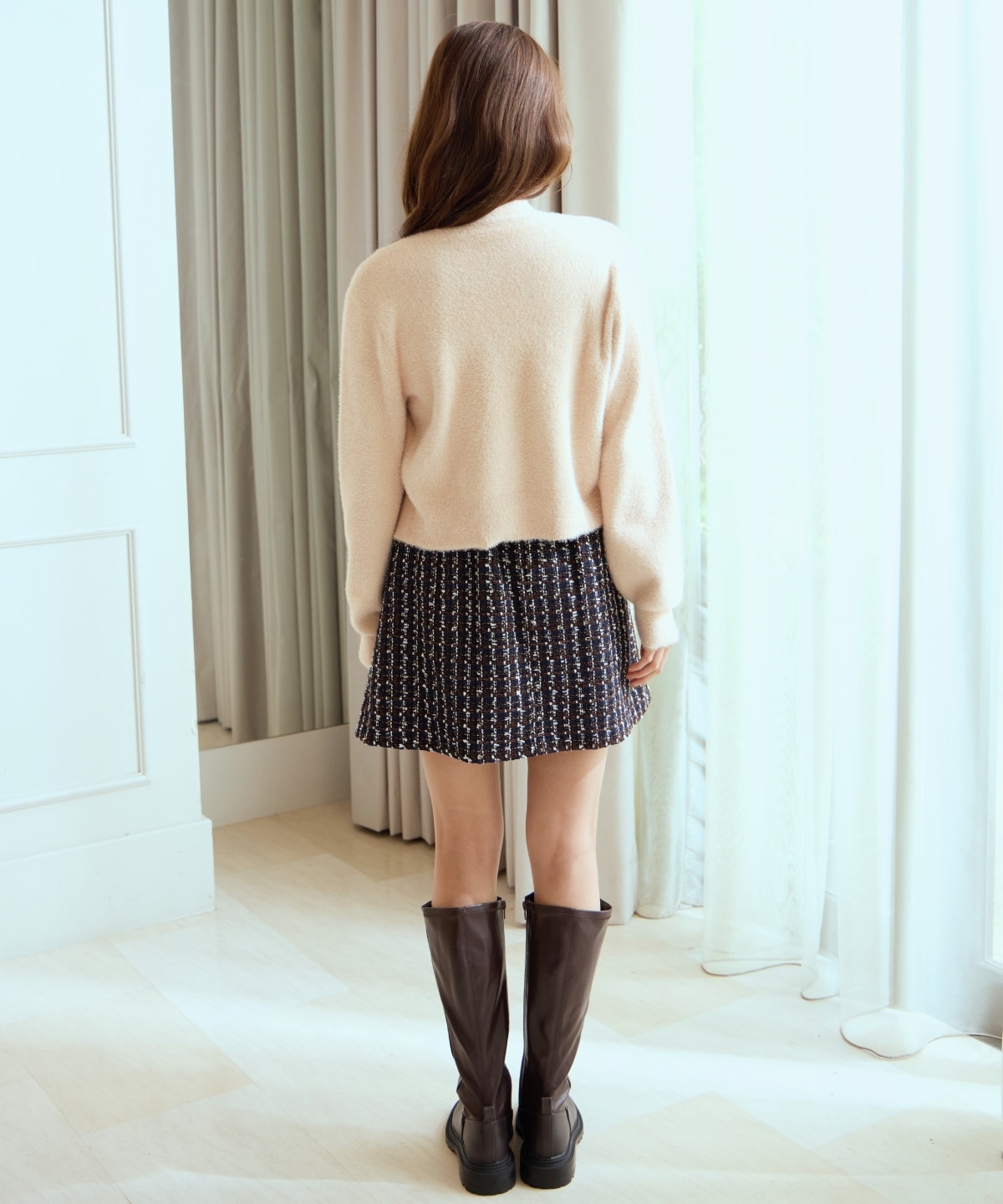 ラメフェザーニットアンサンブル