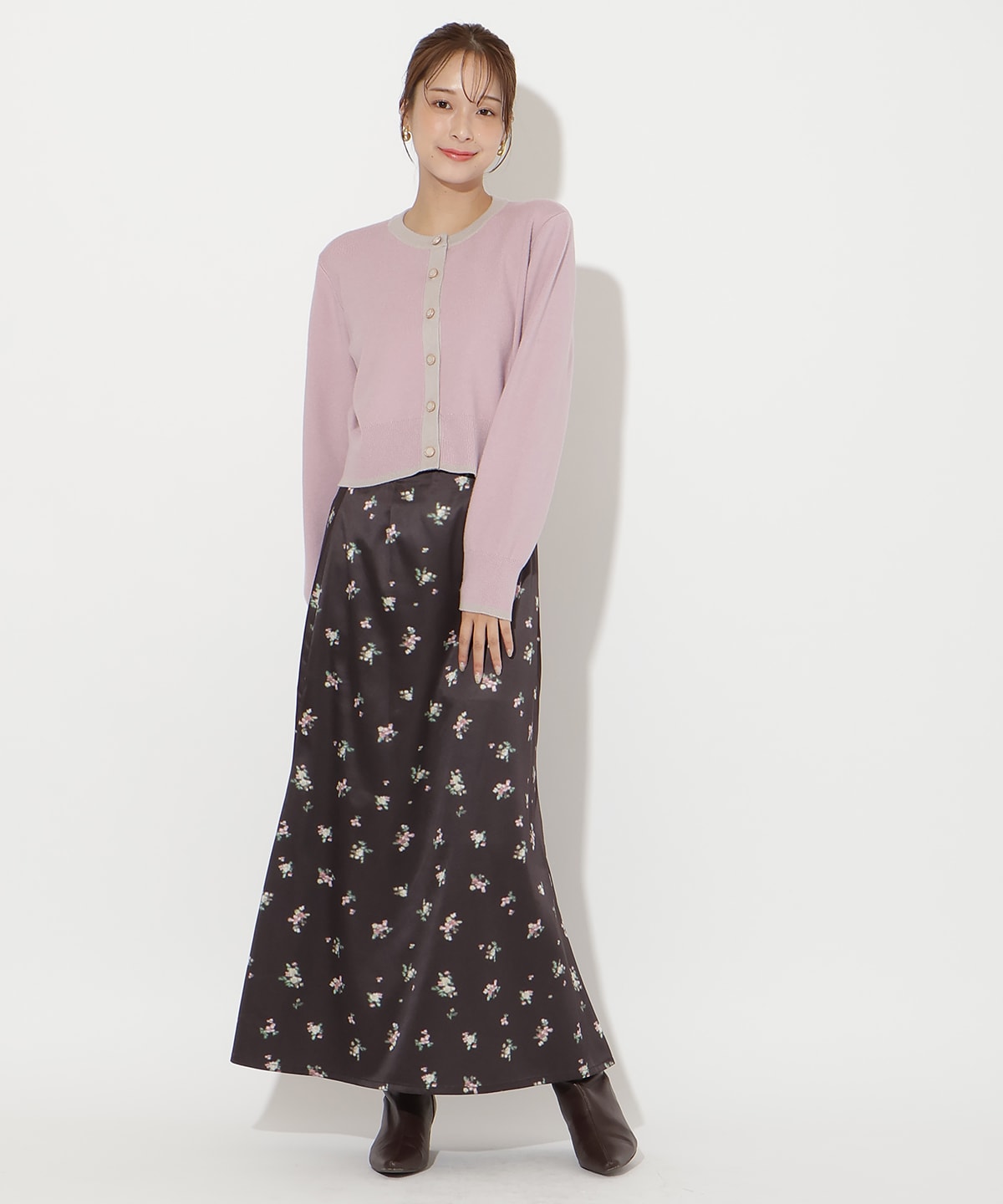 配色カーディガン