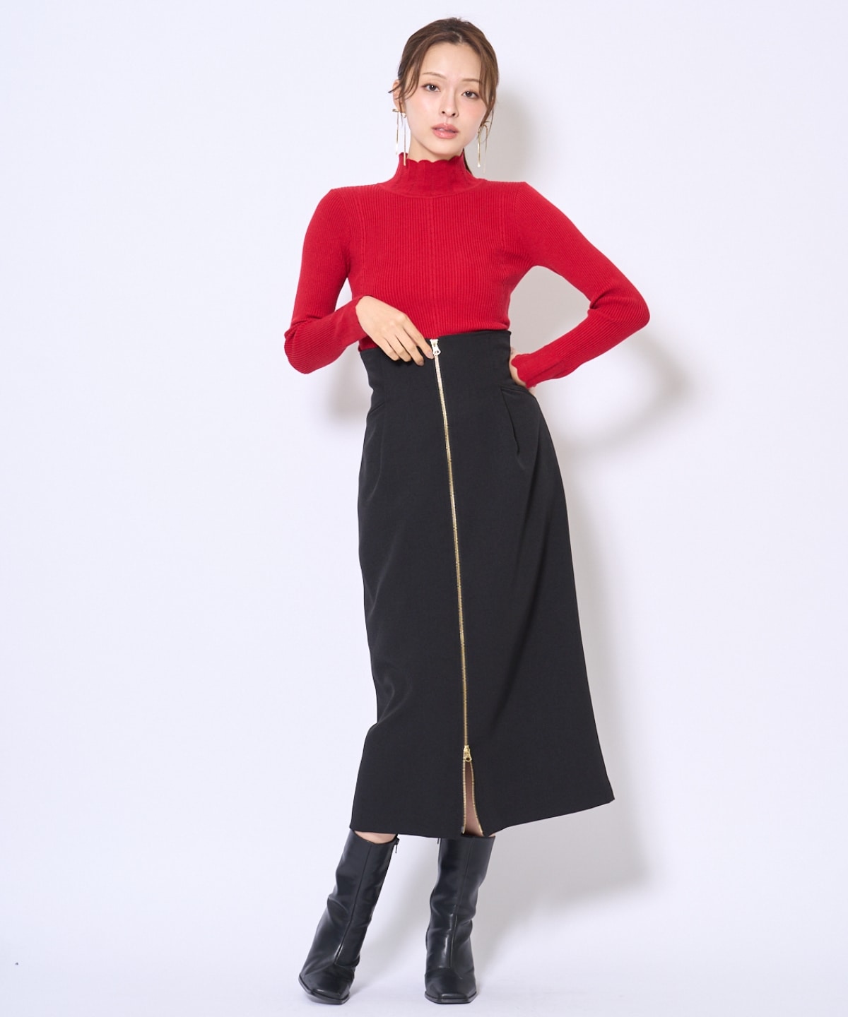 スカラハイネックニットプルオーバー