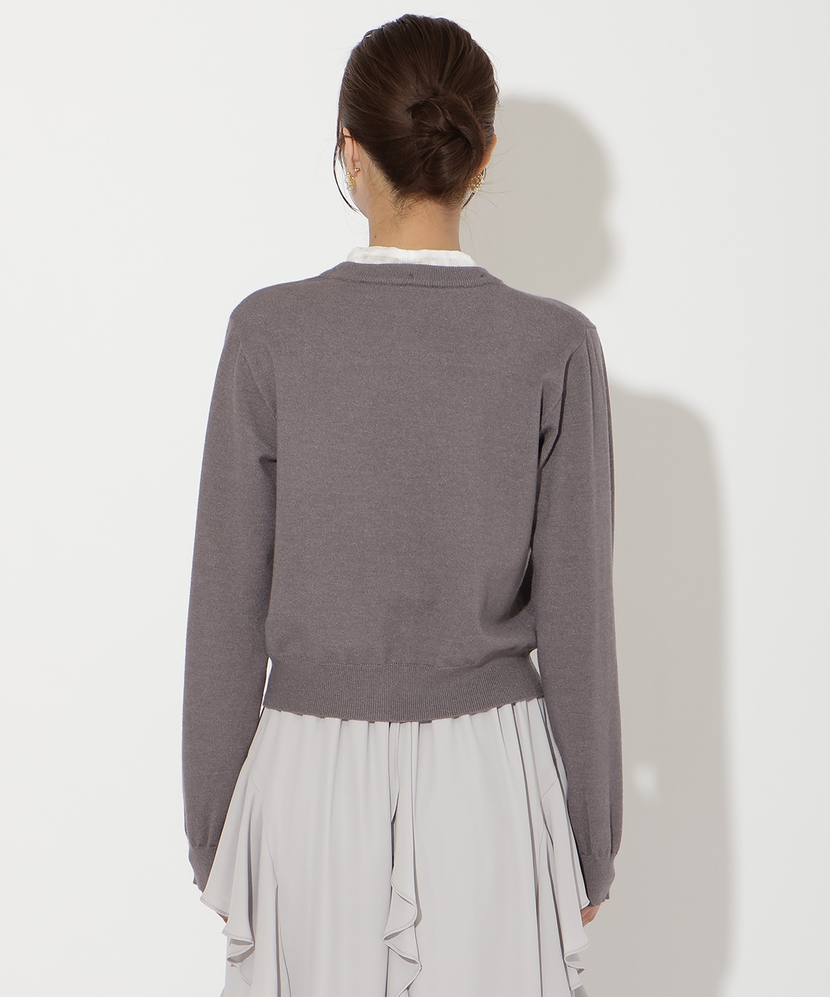 【先行予約受付中】異素材リボンニットカーディガン