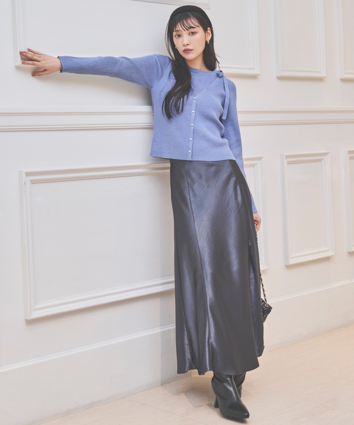 ホルタードッキングカーディガン風プルオーバー