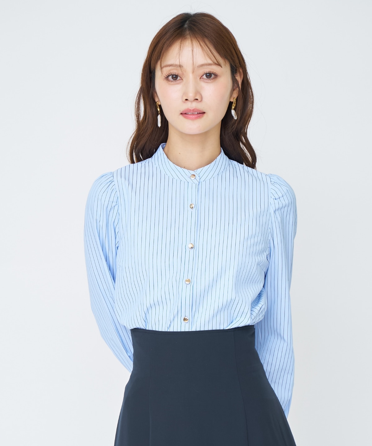 【先行予約受付中】バタフライリボンストライプブラウス