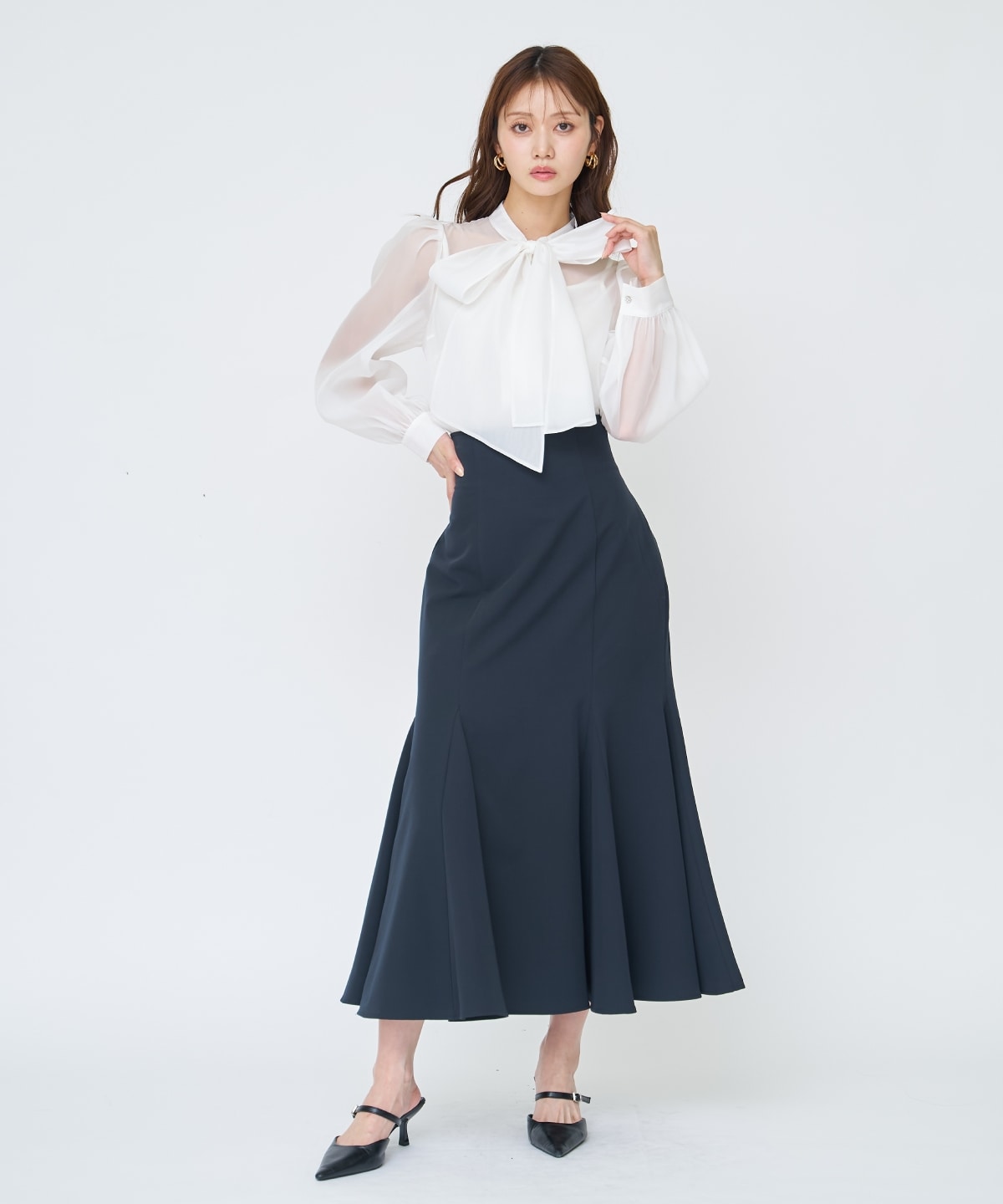 【先行予約受付中】シアーボウタイブラウス