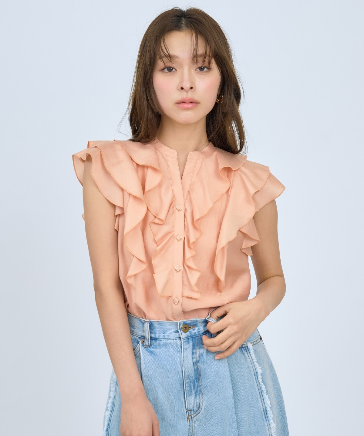 【先行予約受付中】フレンチスリーブラッフルブラウス