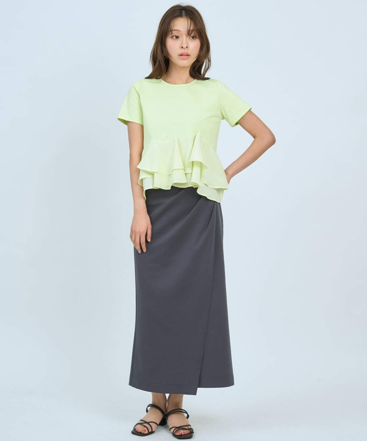 【先行予約受付中】ハイストレッチタックストレートスカート