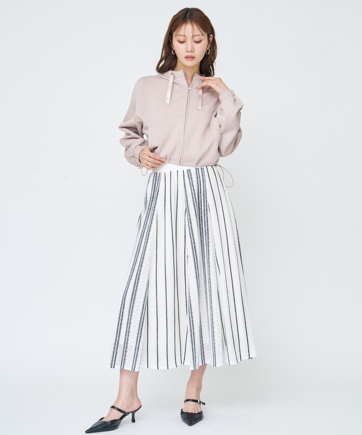 ラッセルストライプロングスカート