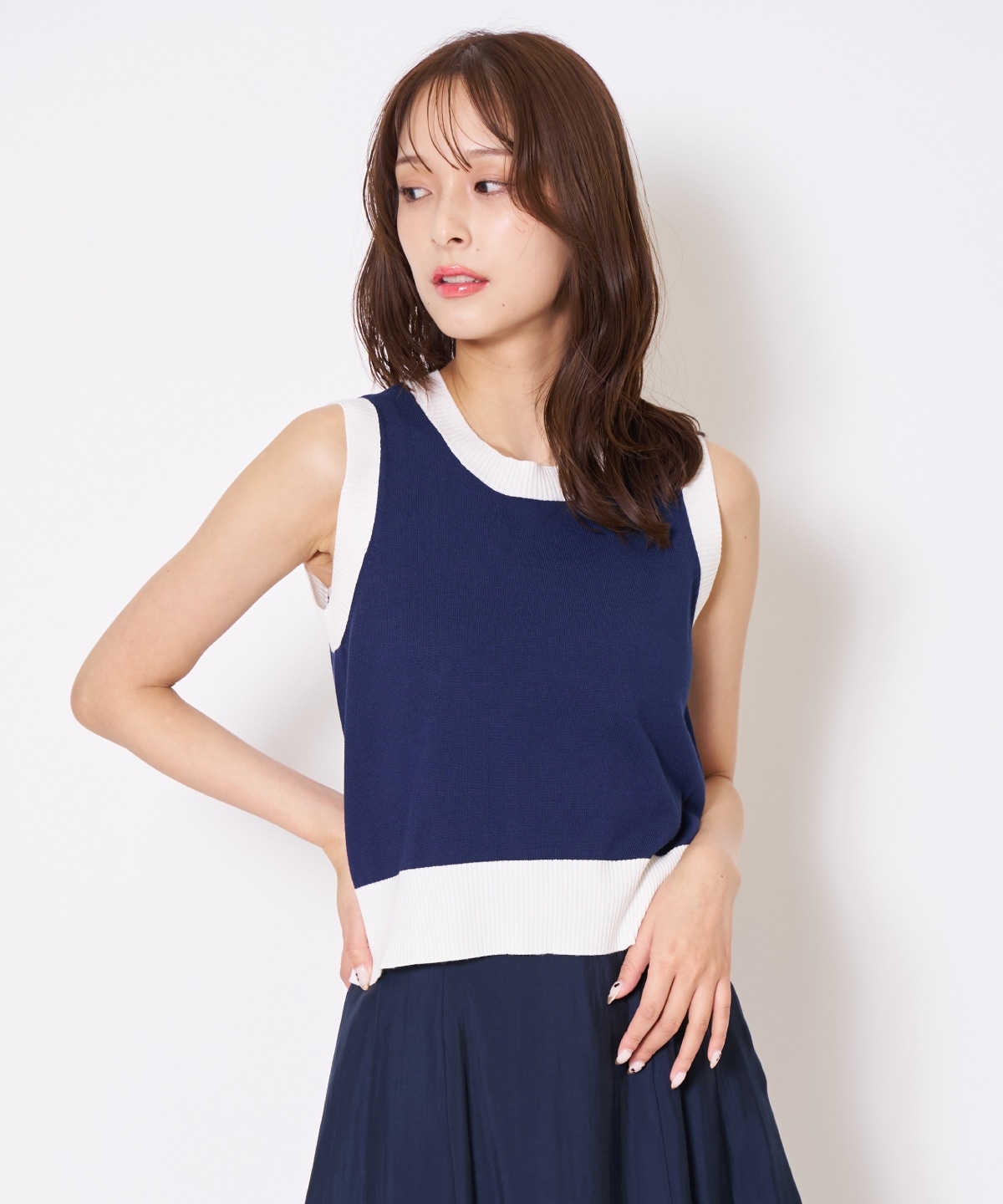 【先行予約受付中】バイカラーニットアンサンブル