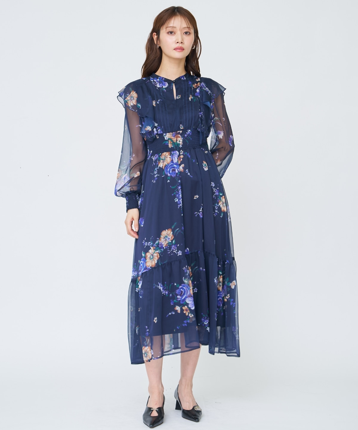 【先行予約受付中】フラワープリントタックワンピース