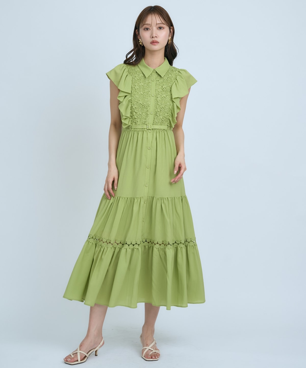 【先行予約受付中】レースフリルシャツワンピース