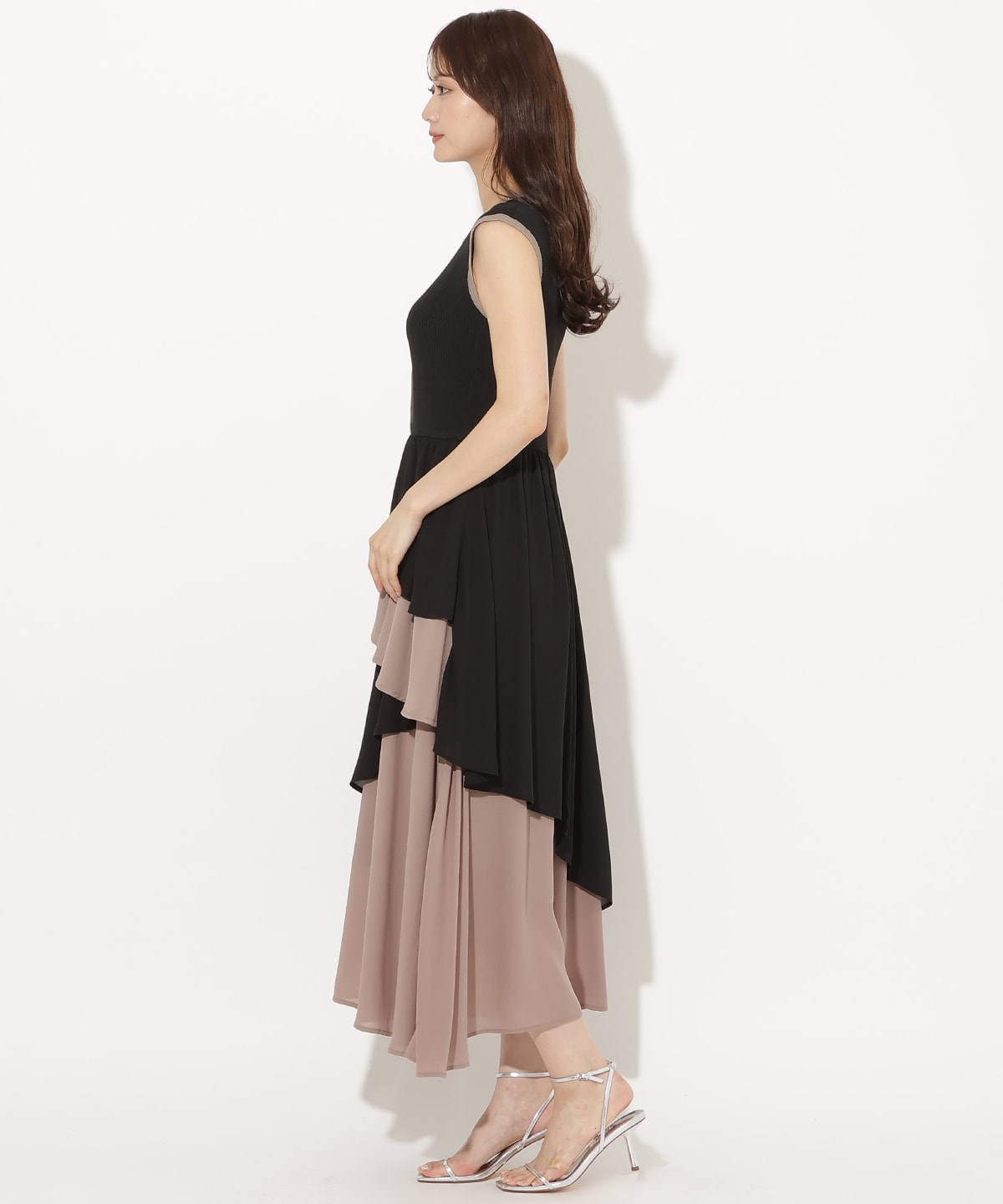 【EC先行/店舗8月8日(土)発売】アシメフリルドッキングワンピース