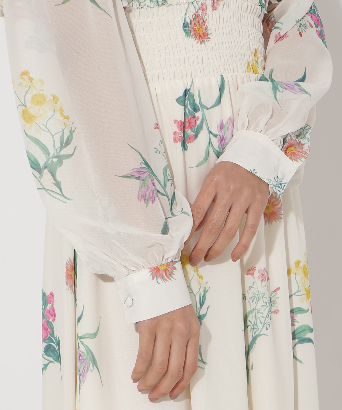 【先行予約受付中】フリルケープフラワープリントワンピース