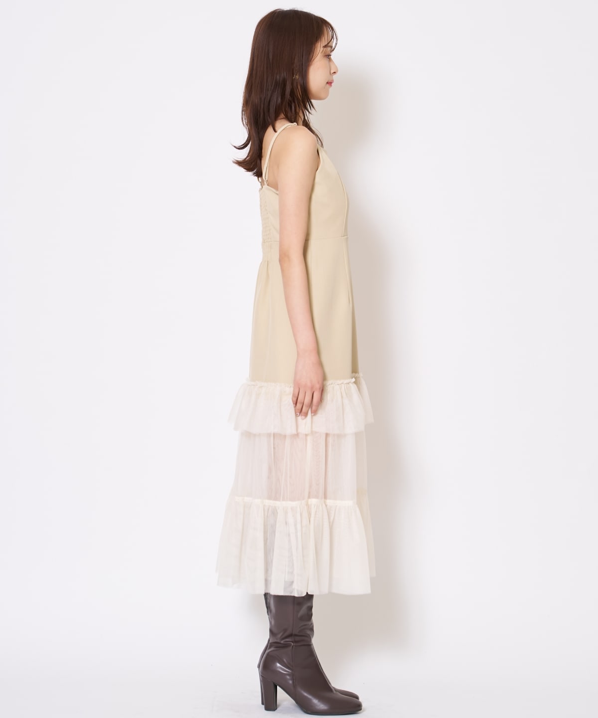 【先行予約受付中】ジャケット×シアーティアードワンピース