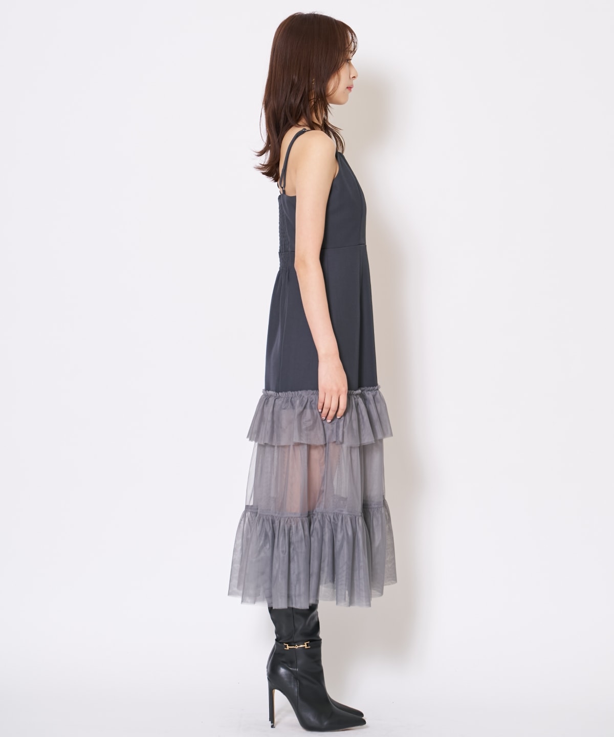 【先行予約受付中】ジャケット×シアーティアードワンピース