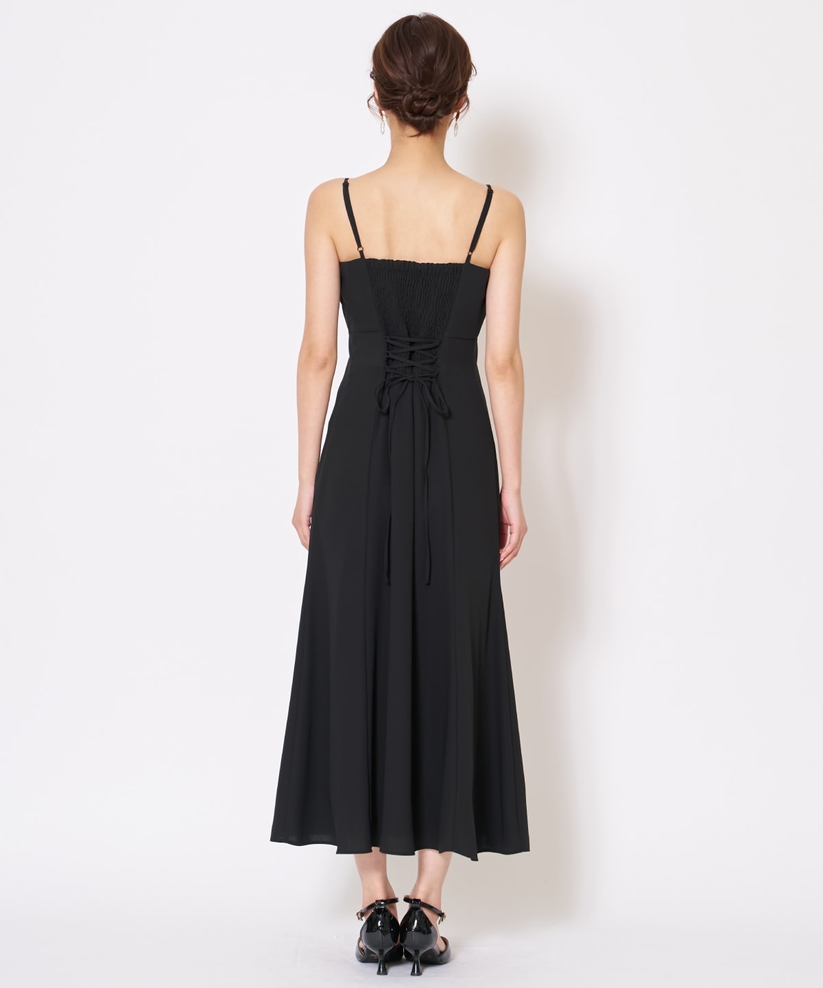 サテントリミングブラウス×ドレス