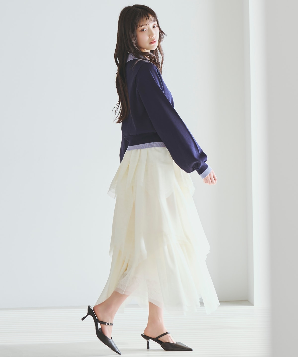 【先行予約受付中】配色レイヤードライクニットカーディガン