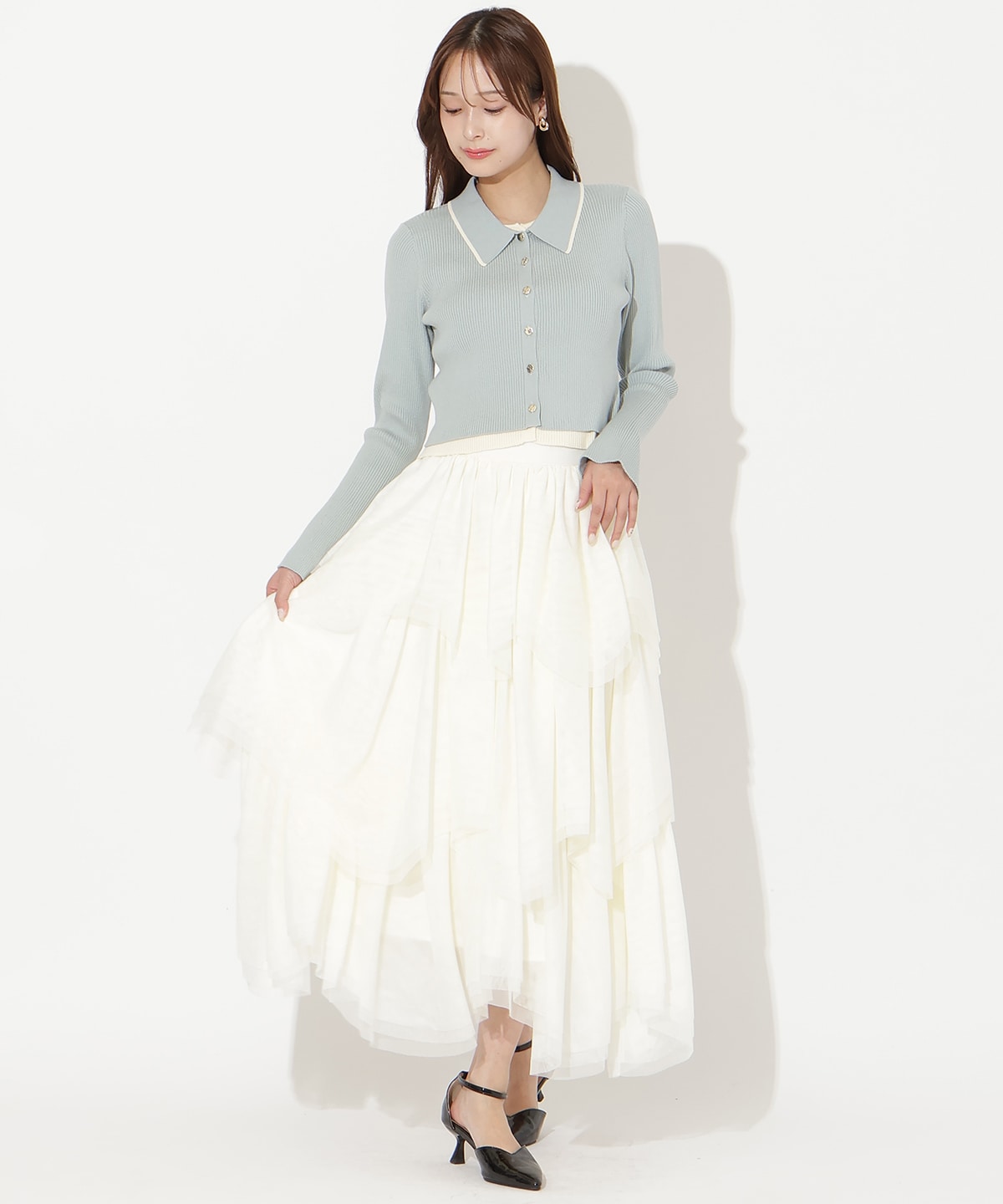 【先行予約受付中】襟付きレイヤード風カーディガン