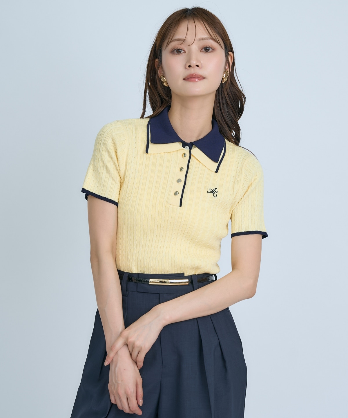 【先行予約受付中】ダブルカラーケーブルポロニット