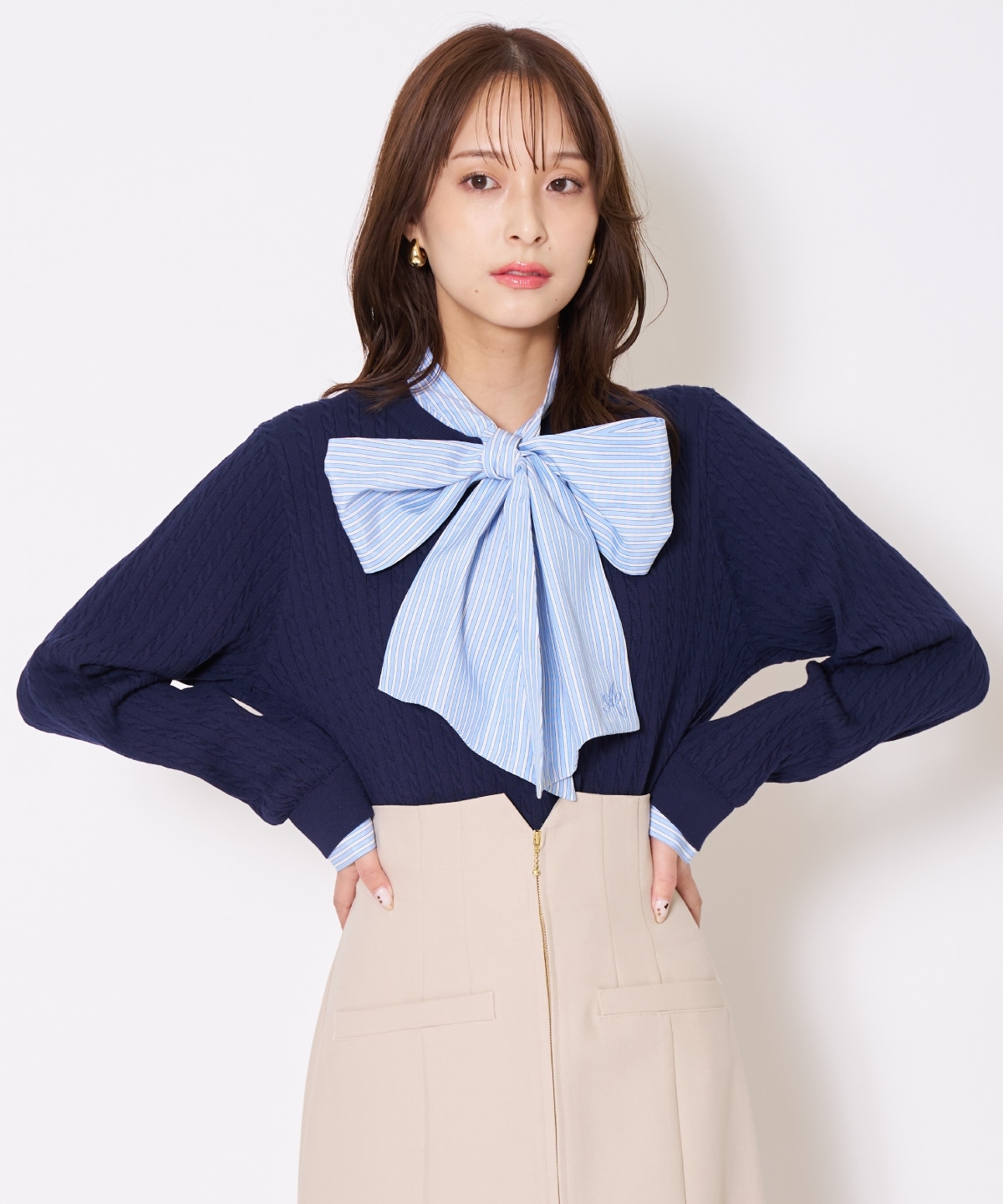 【先行予約受付中】ボウタイニットプルオーバー