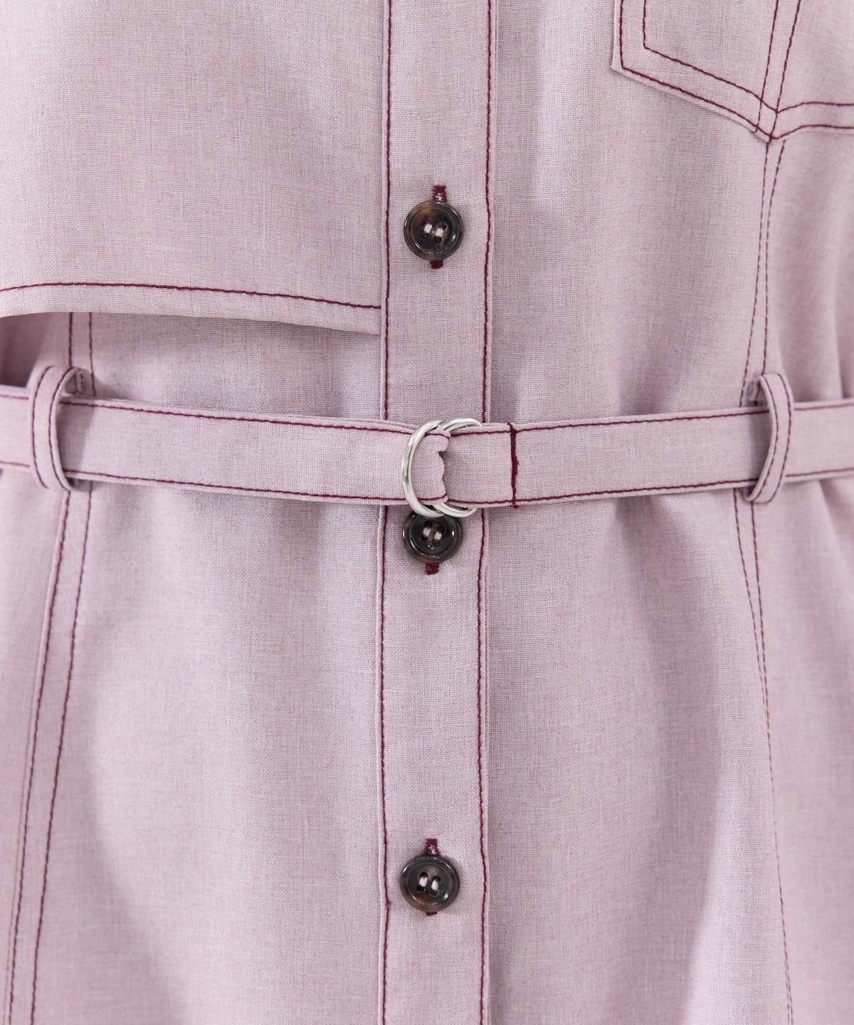 バイカラーステッチアシメデザイン半袖ミニワンピース