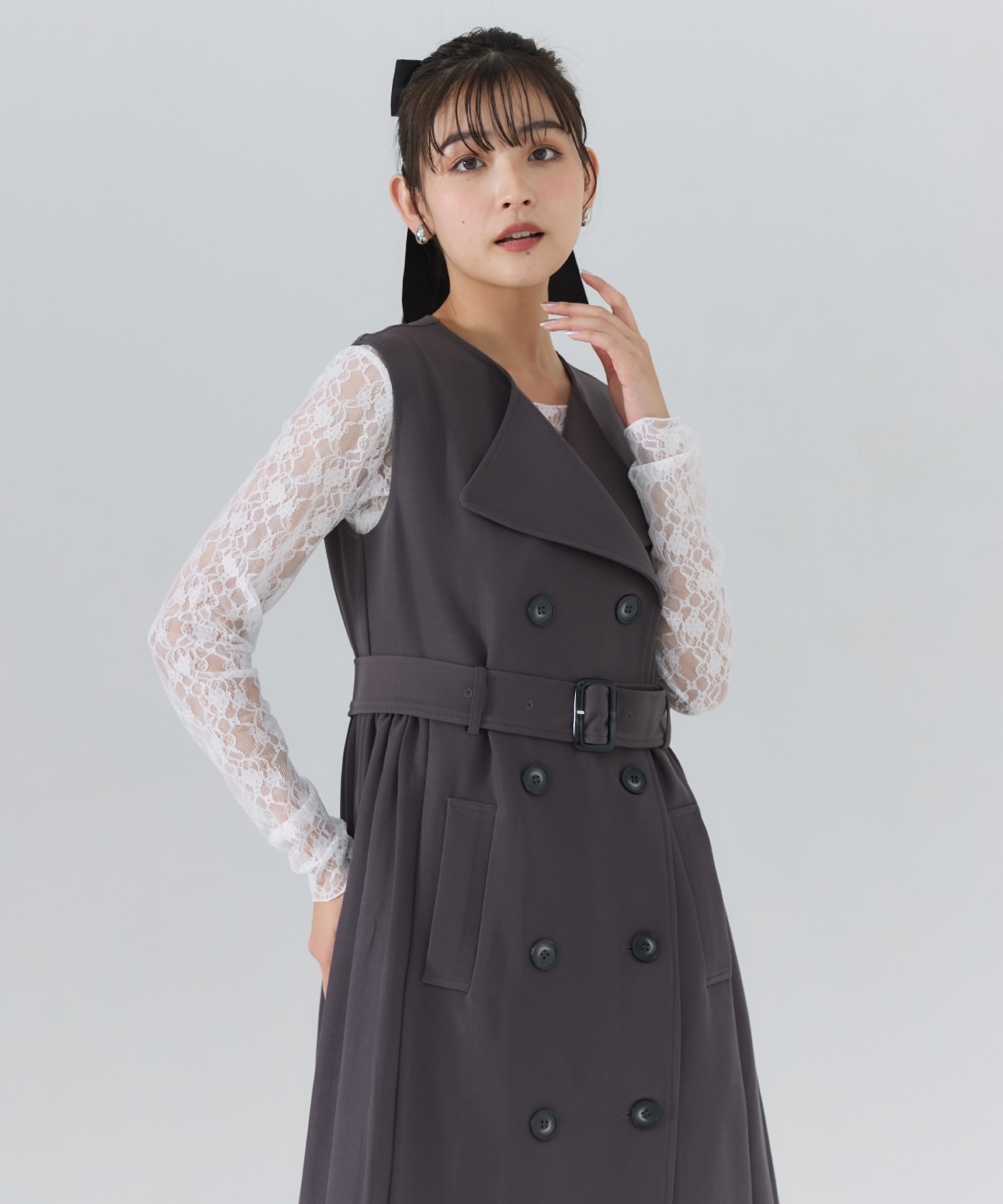 3WAYサイドプリーツトレンチコート