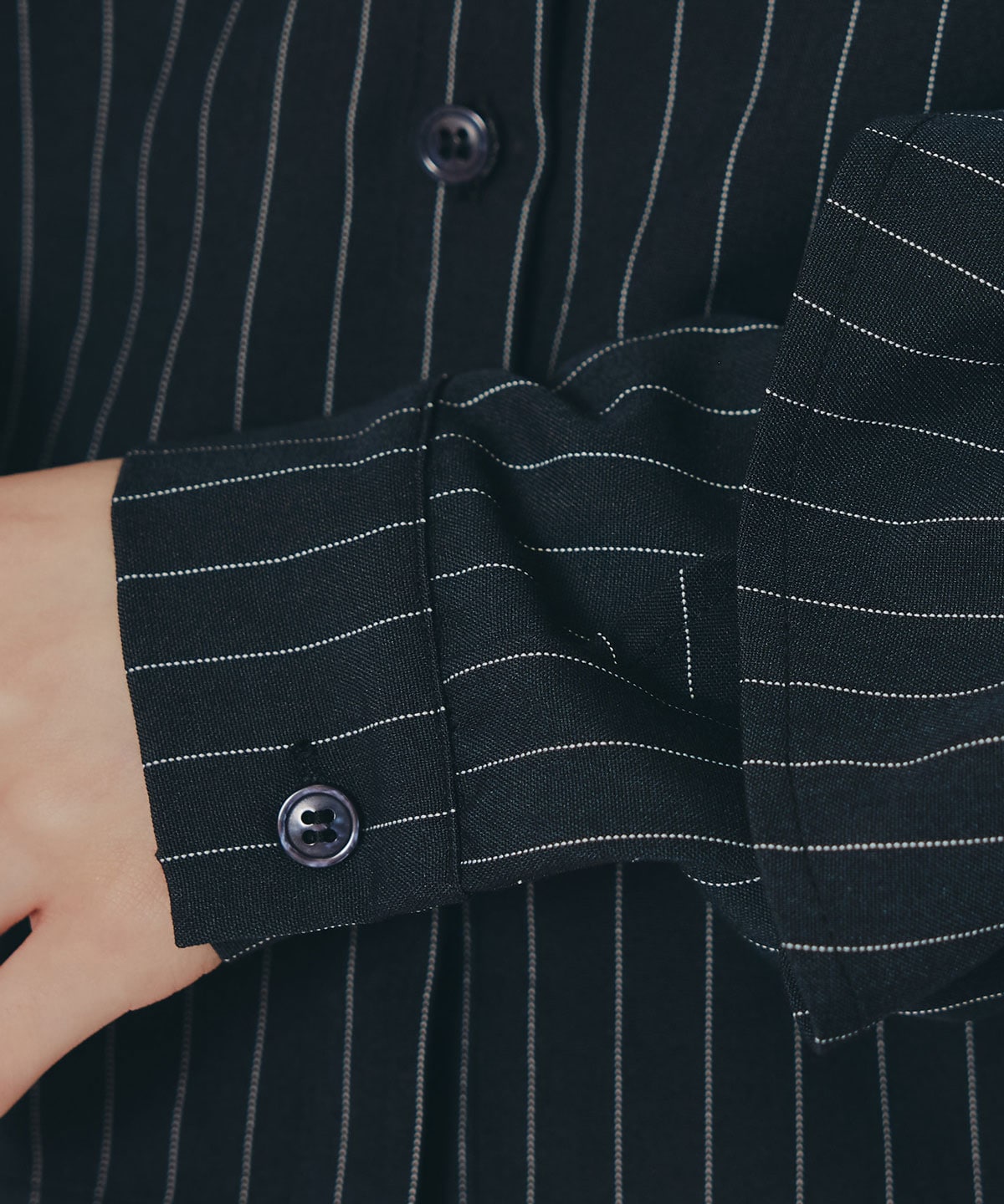 フリルラインストライプブラウス