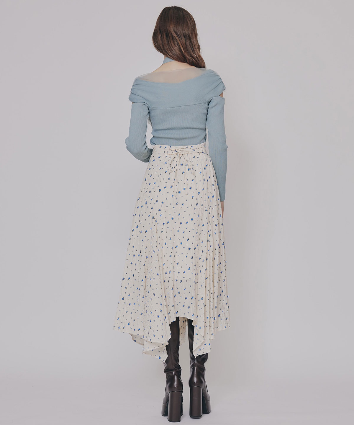 ミニフラワーイレヘムロングスカート