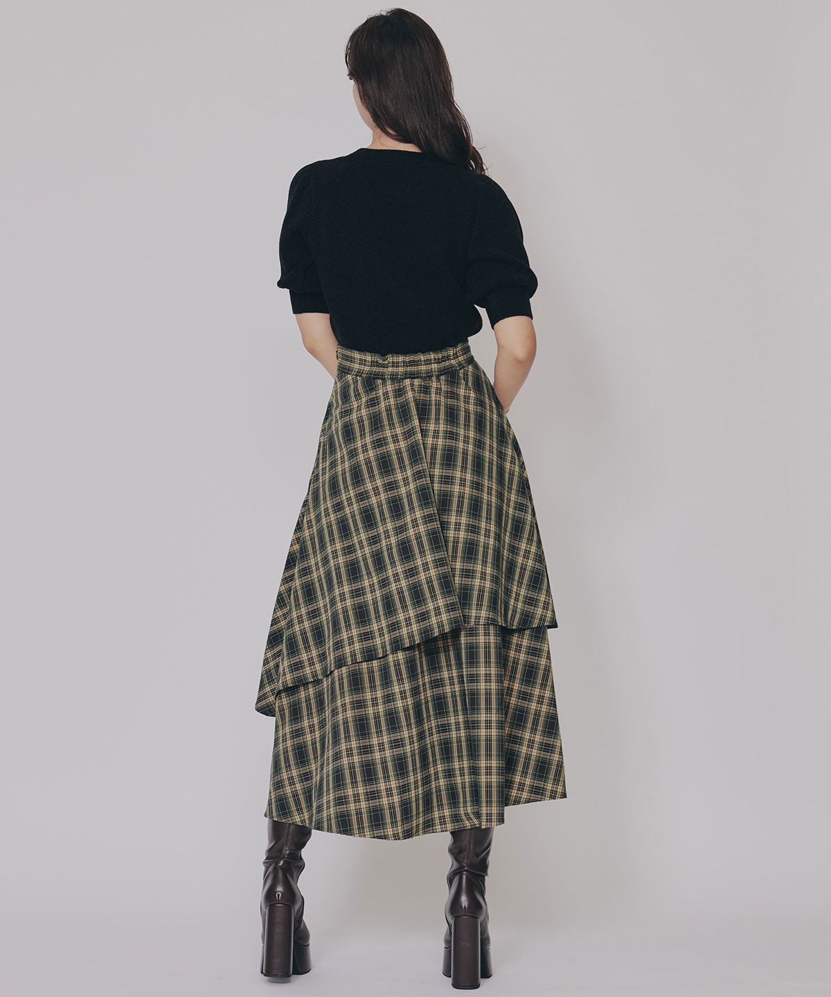 タータンチェックティアードスカート