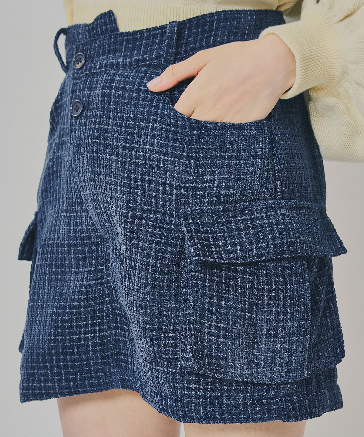 モールツイードカーゴミニスカート