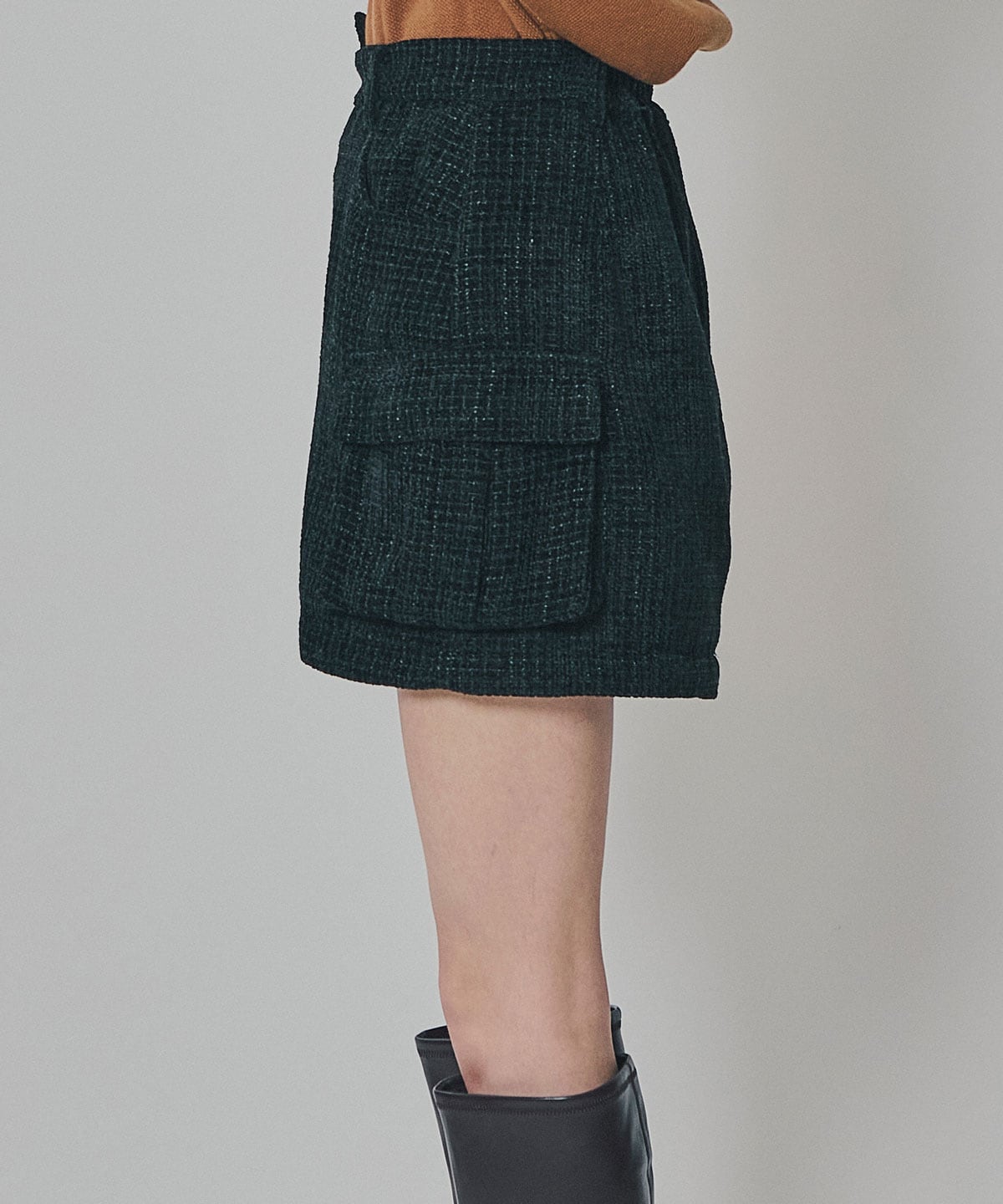 モールツイードカーゴミニスカート