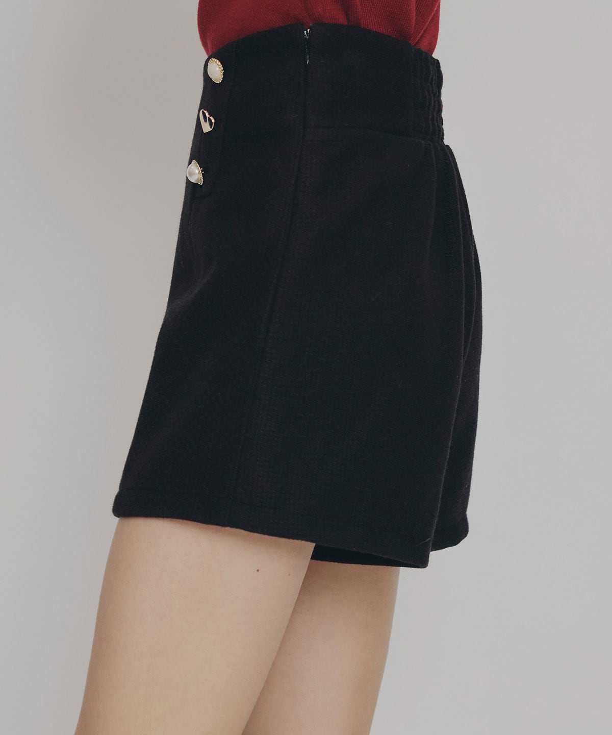 ハイウエストマルチボタンショートパンツ