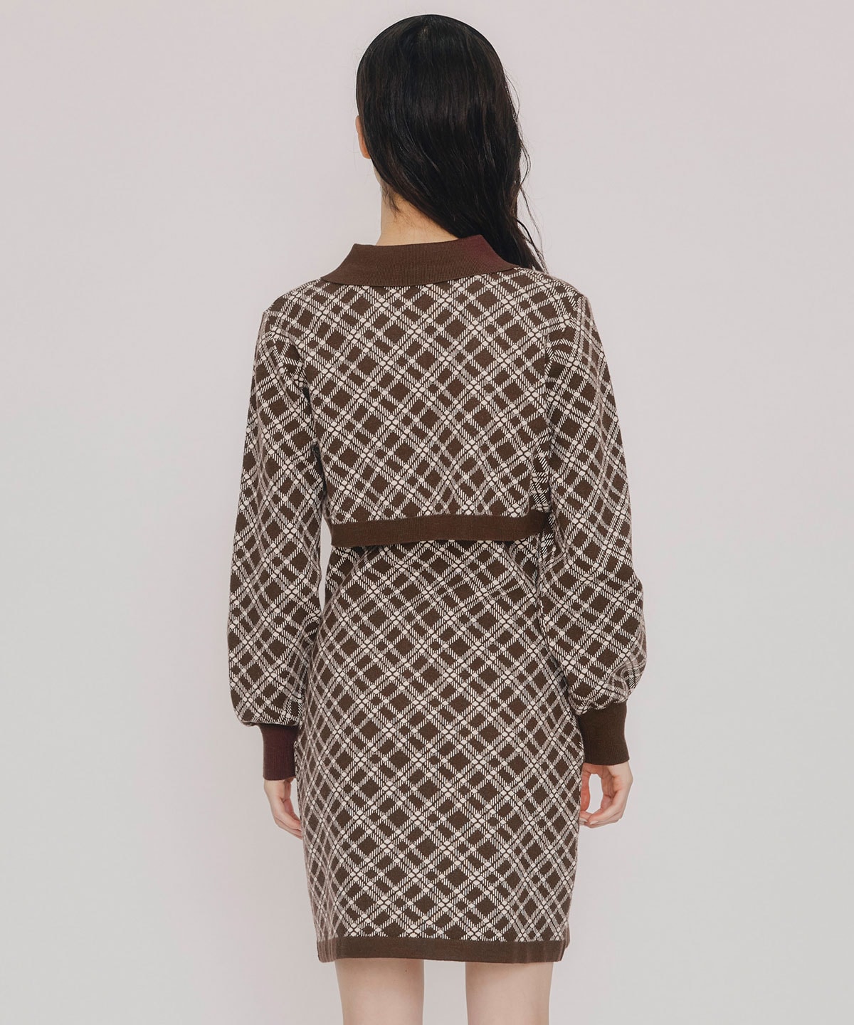 クラシカルニットカーディガン×キャミソールニットワンピースセットアップ