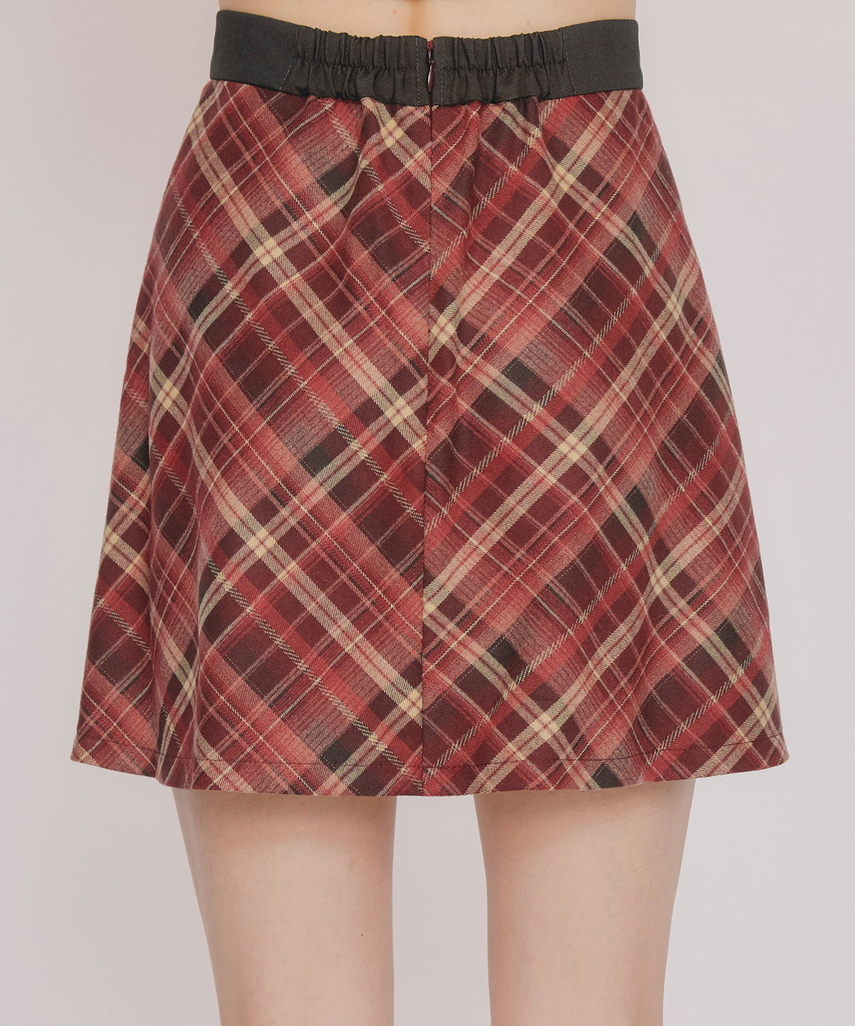 バイアスチェックショートブラウス×プリーツミニスカートセットアップ