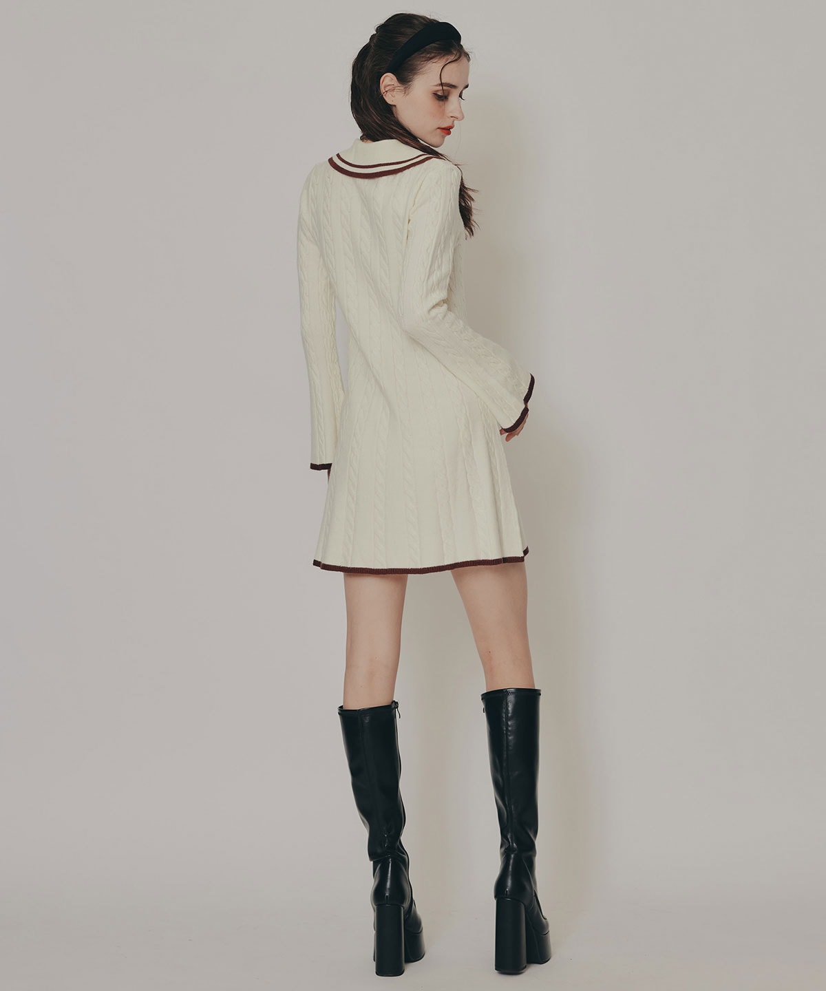 ラインケーブルミニニットワンピース