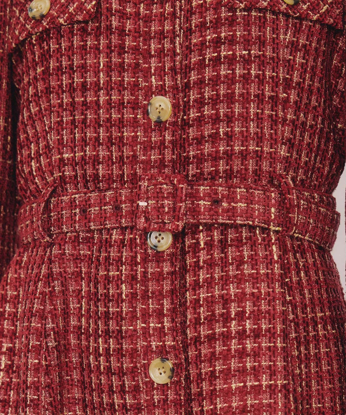 MIXツイードパフスリーブミニワンピース