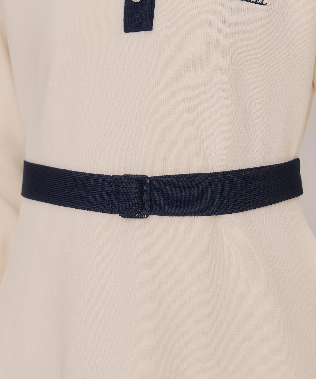 バイカラーポロニットミニワンピース