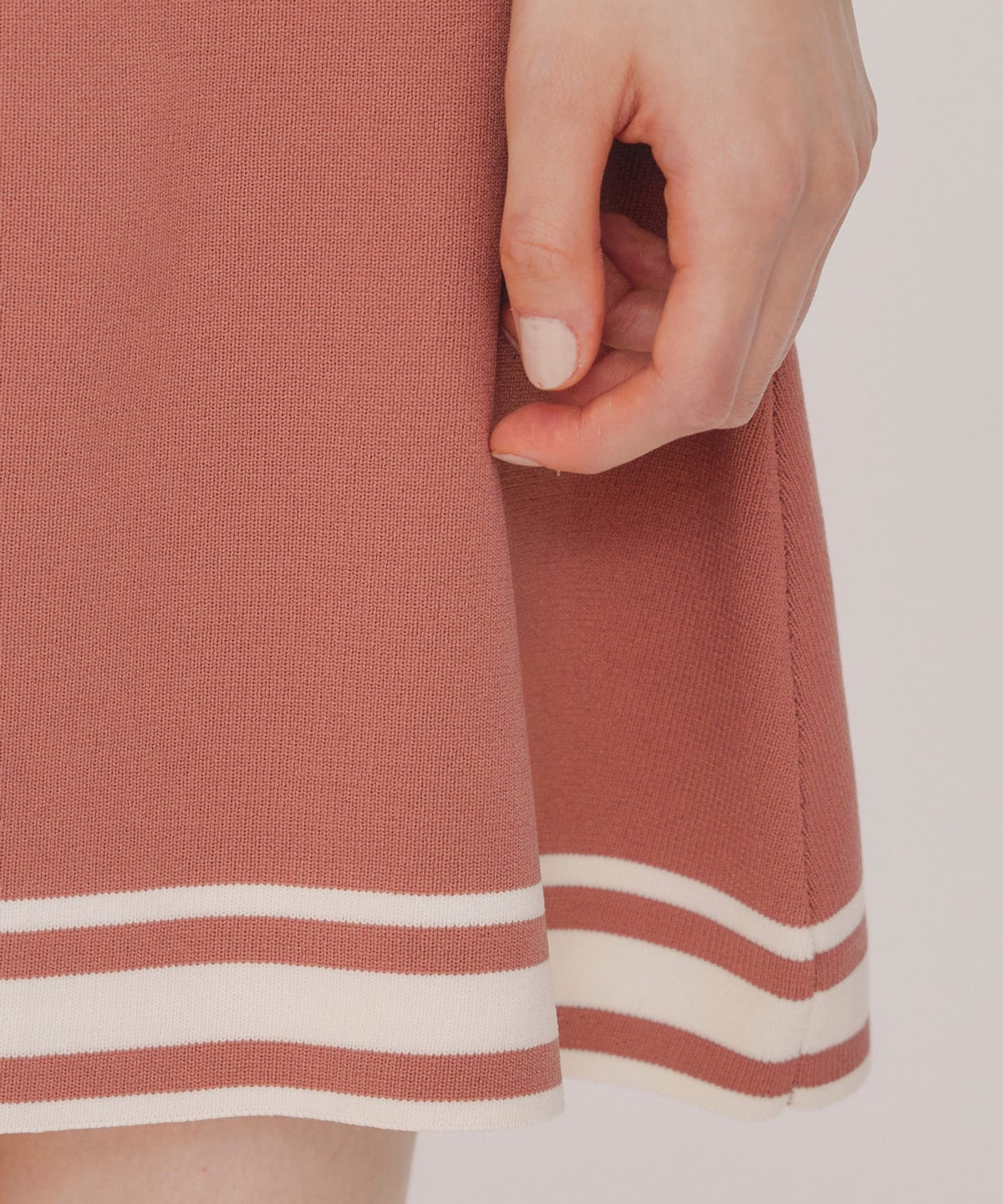 バイカラーポロニットミニワンピース