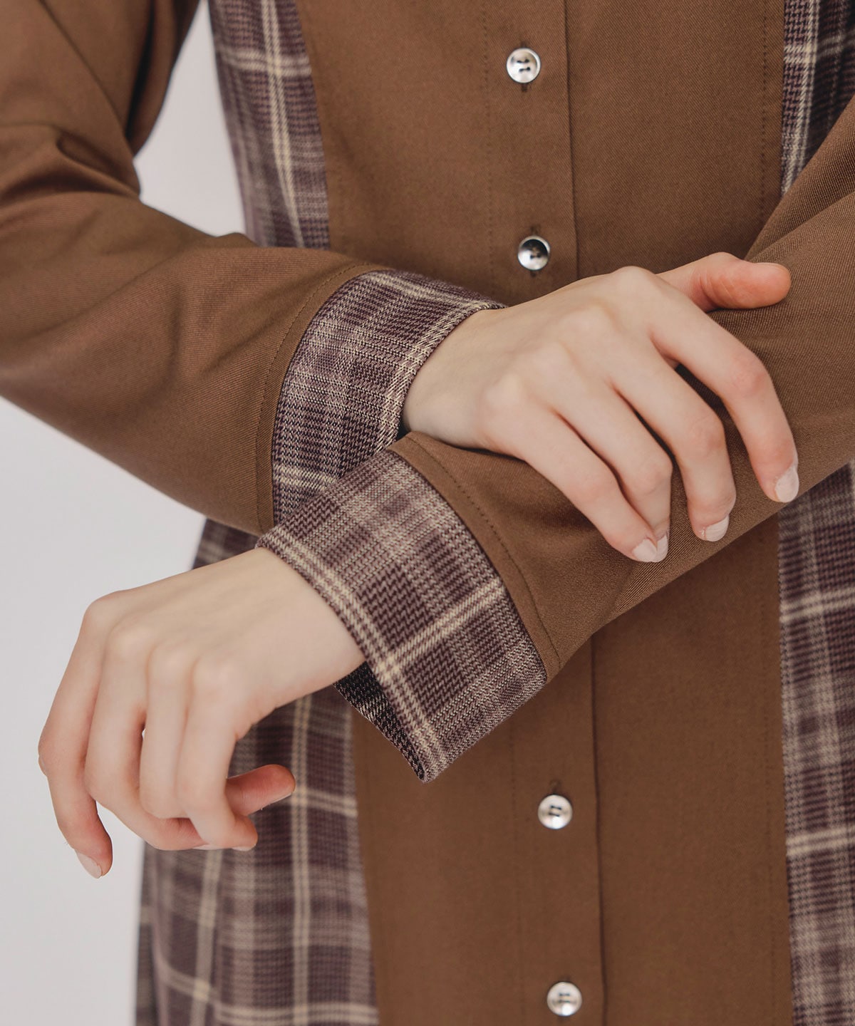 チェックパネルロングワンピース