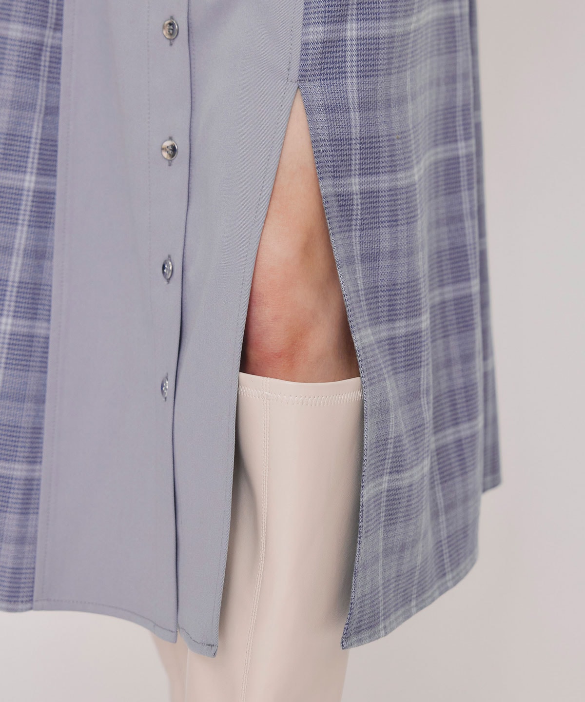 チェックパネルロングワンピース