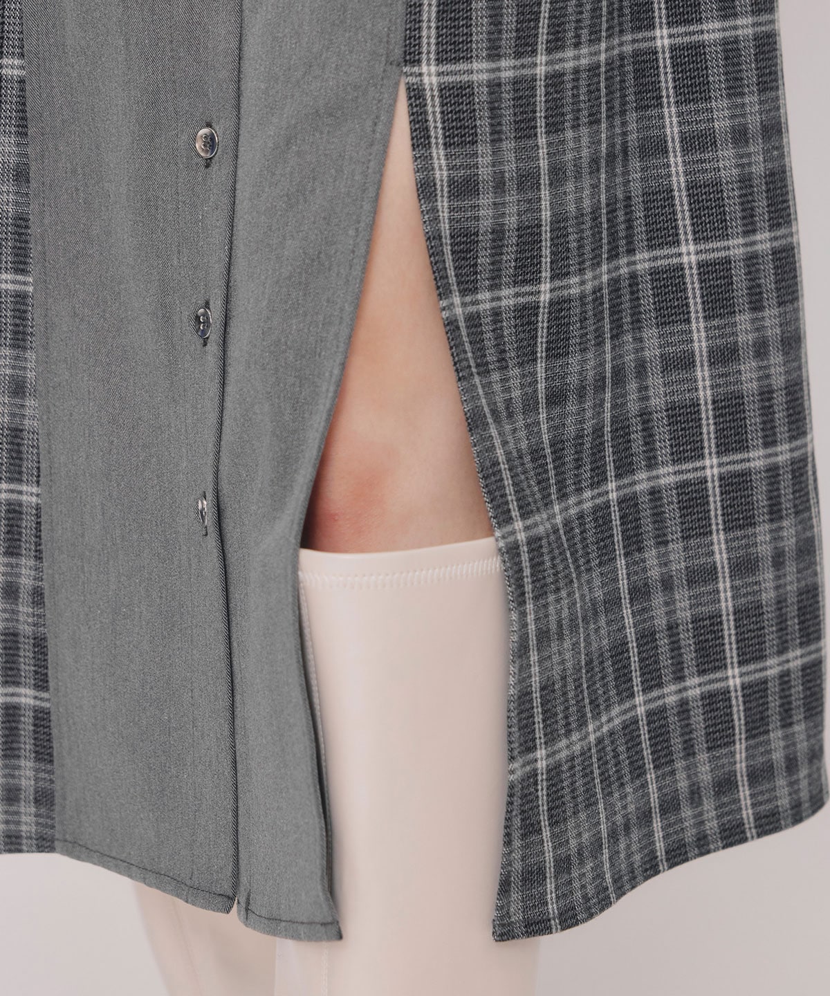 チェックパネルロングワンピース