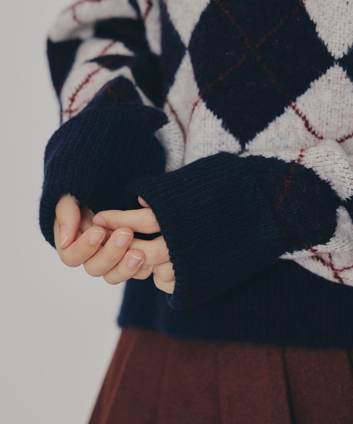 アーガイルVネックニットプルオーバー