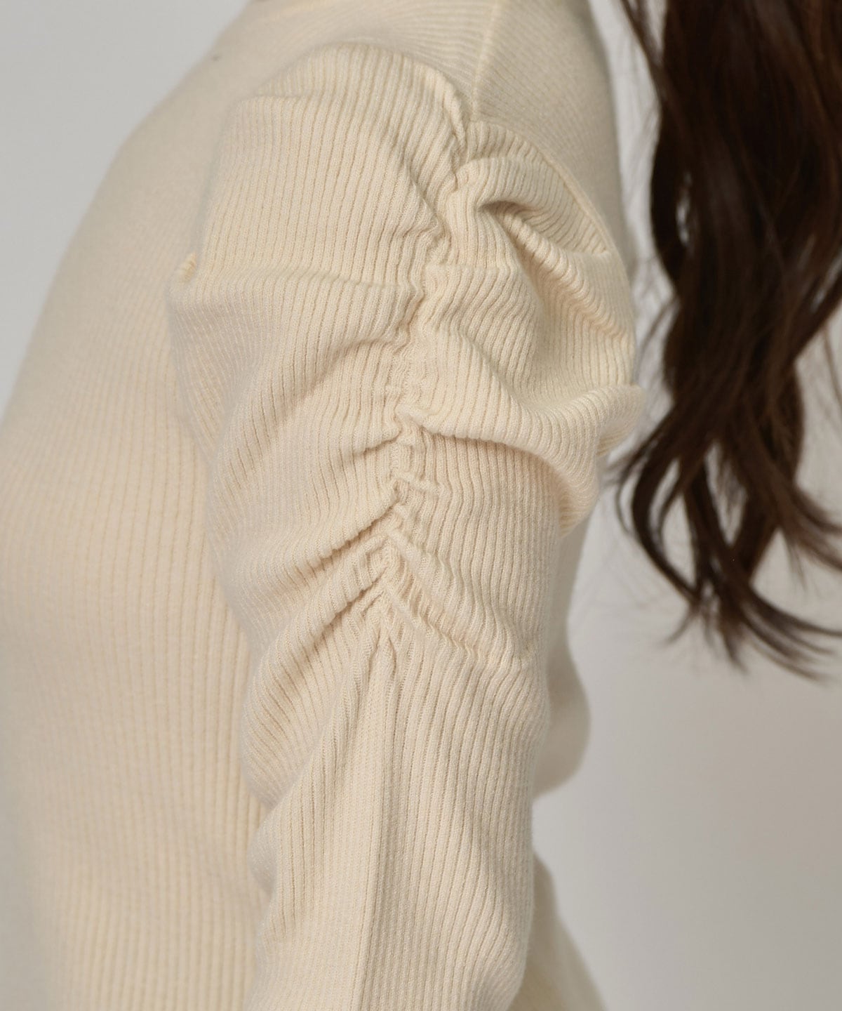 パワショルロゴリブニットトップス