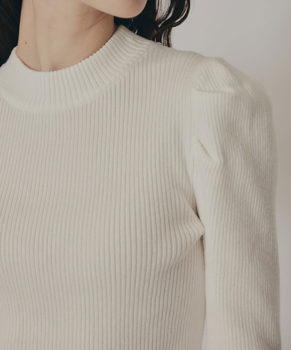 パワショルボトルネックニットトップス