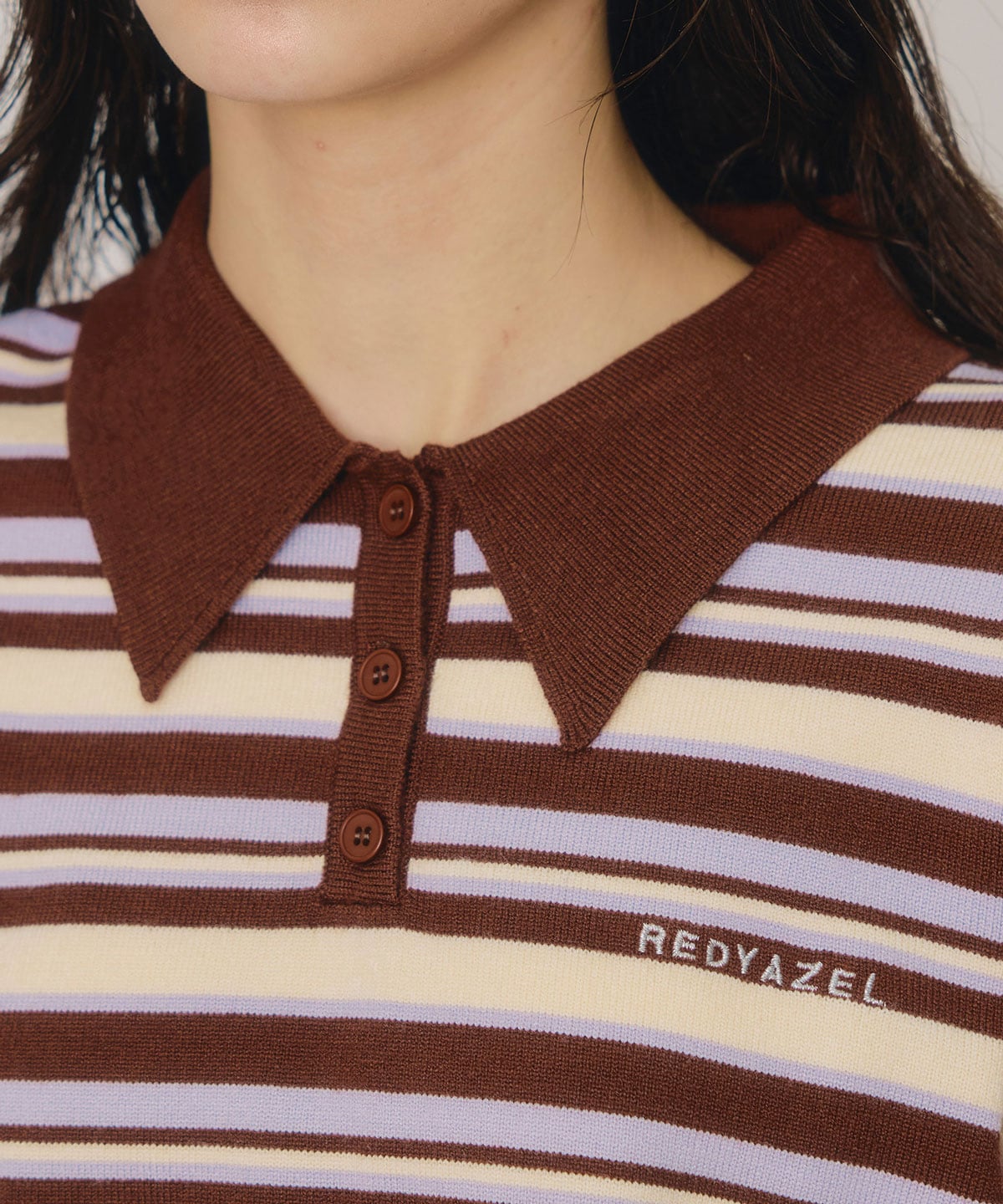 マルチボーダーロゴニットプルオーバー