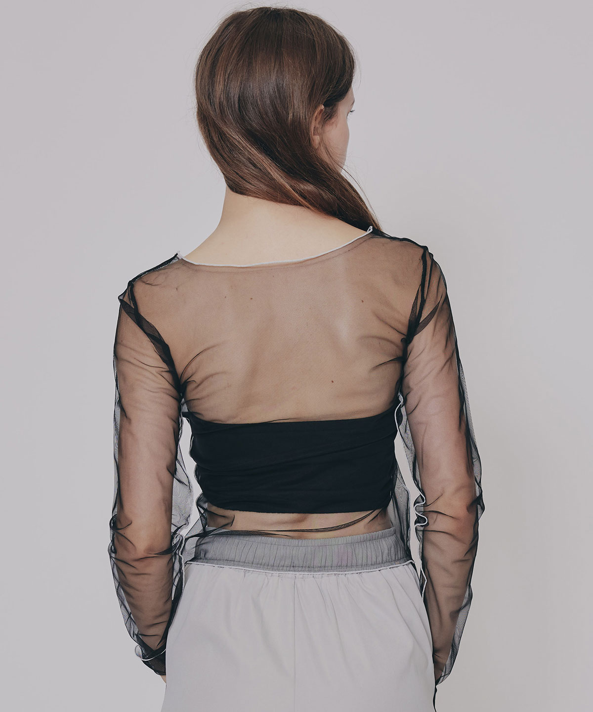 バイカラーメロウチュールトップス×ベアトップ