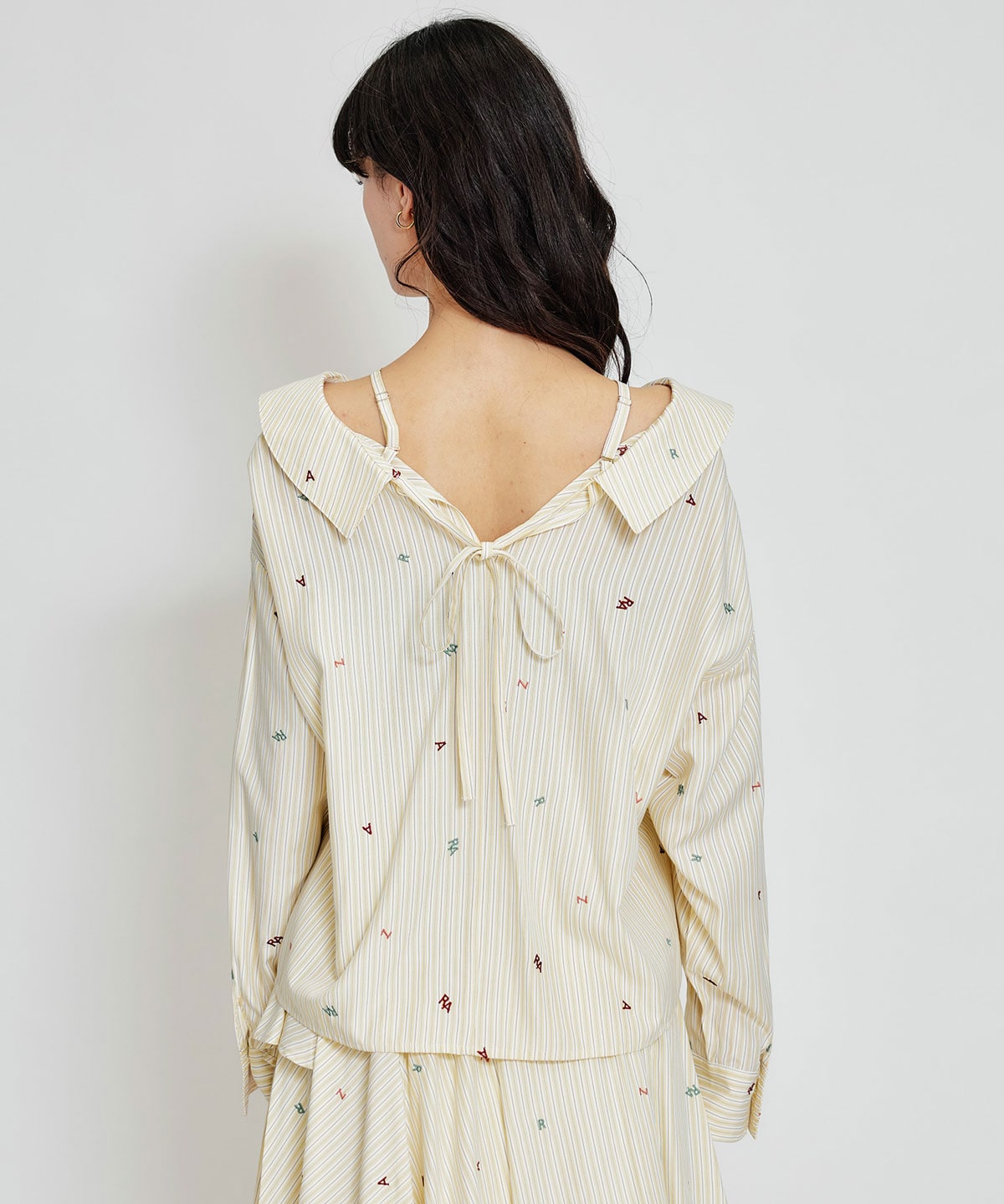 【セットアップ可能】REDYAZELアルファベットロゴ刺繍2WAYシャツブラウス