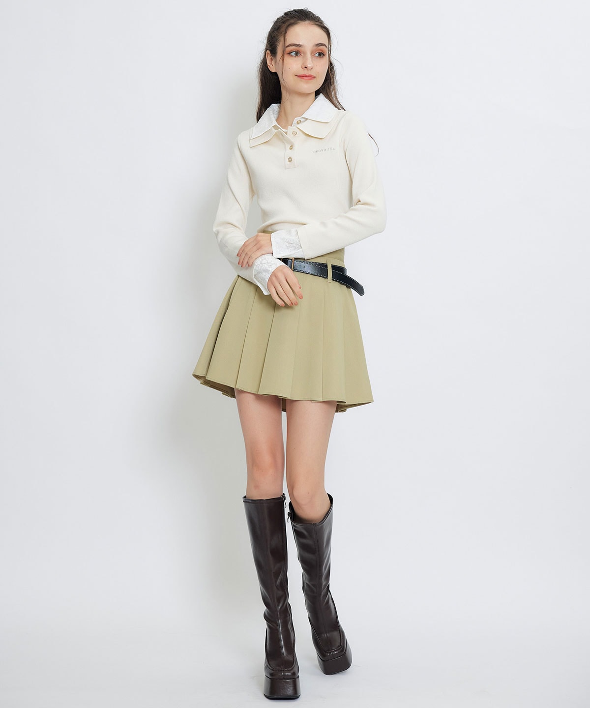 ローベルトインナーパンツプリーツミニスカート