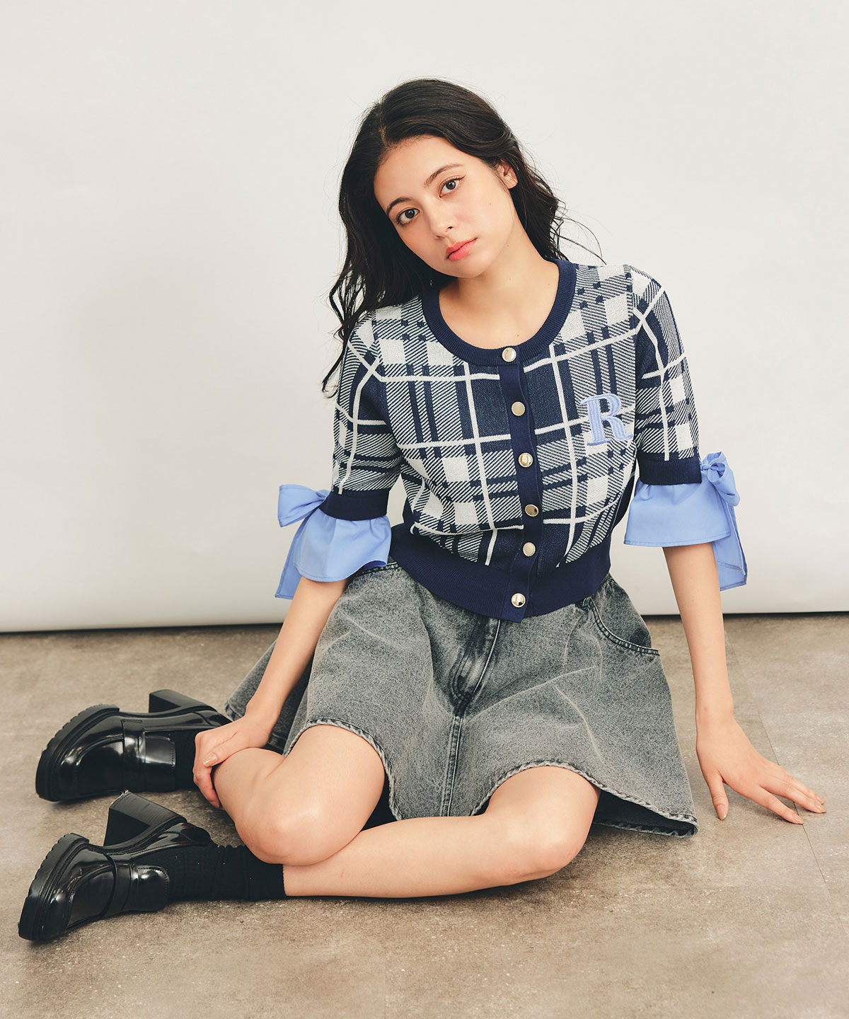 サーキュラーデニムミニスカート